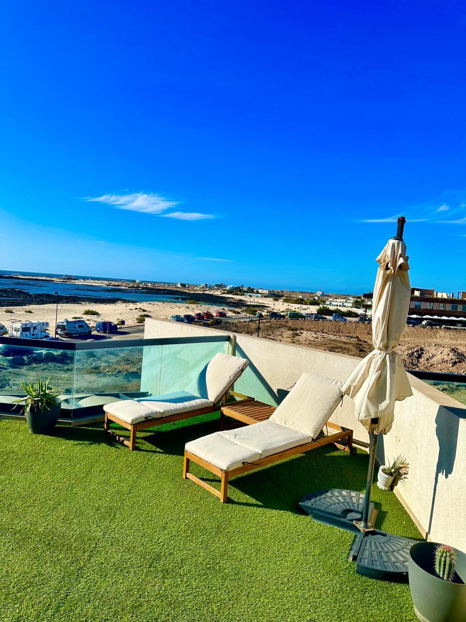 Apartamento Villa Bruno Con Vistas Al Mar, Primera Linea De Playa Cotillo Eksteriør billede